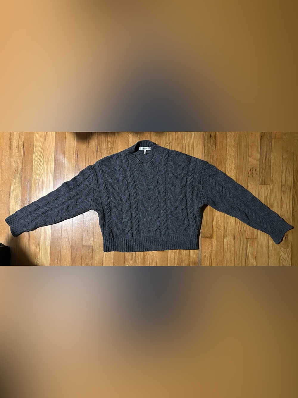 Frame 100% Merino Cable-Knit Crewneck Sweater